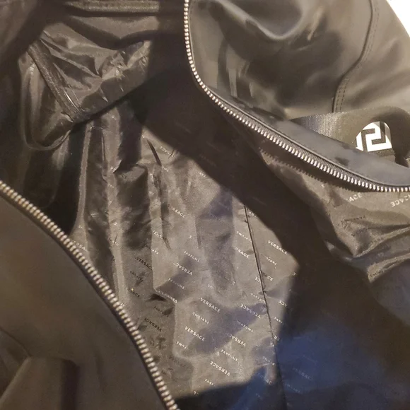VERSACE Parfums Black / Silver Duffle Bag Overnight Weekender Travel